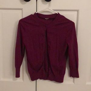 J Crew Berry 3/4 Sleeve Cardigan